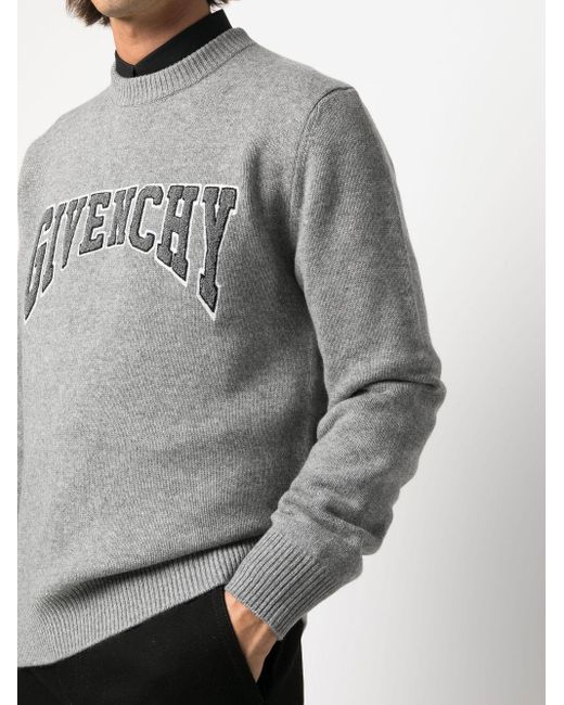 Pull en maille à détail de logo Givenchy pour homme en coloris Gris | Lyst