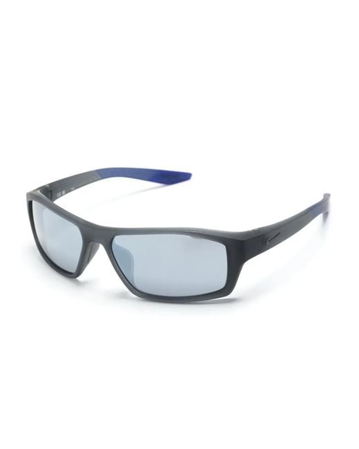 Nike Blue Brazen Fuel Rectangle-Frame Sunglasses