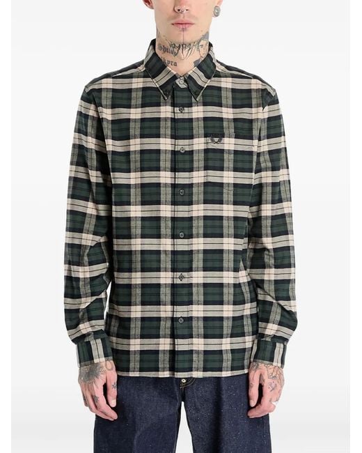 Fred Perry Gray Tartan-Pattern Shirt for men
