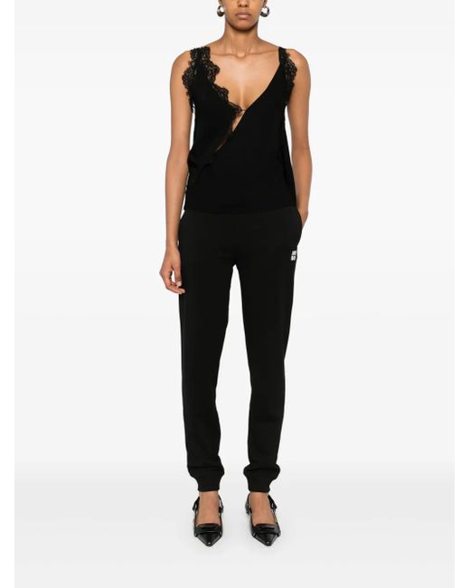 HUGO Black Logo-Embroidered Cotton Track Pants