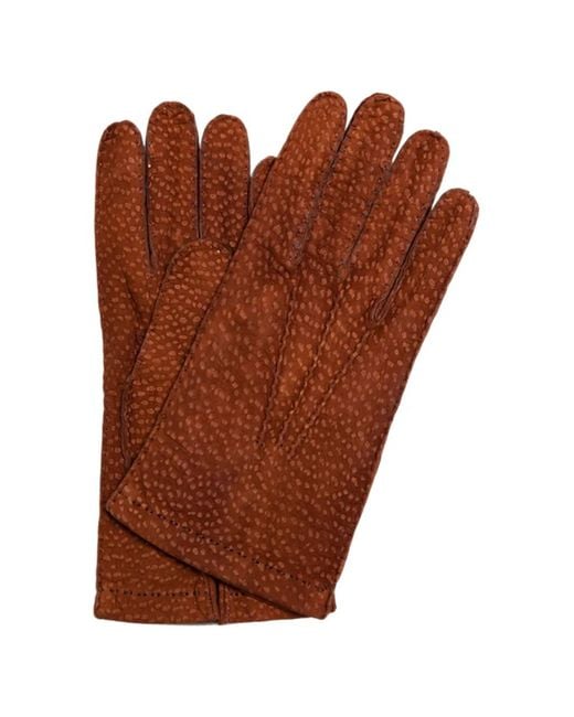 La Portegna Brown Leather Gloves
