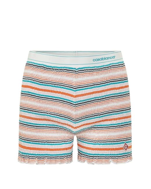 Casablanca Blue Striped-Pattern Shorts