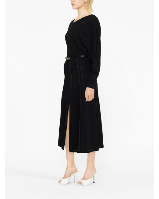 Stella McCartney Midi-Rok Met Split in het Black