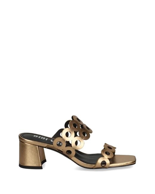 Bibi Lou Metallic Cutout Strap Sandals