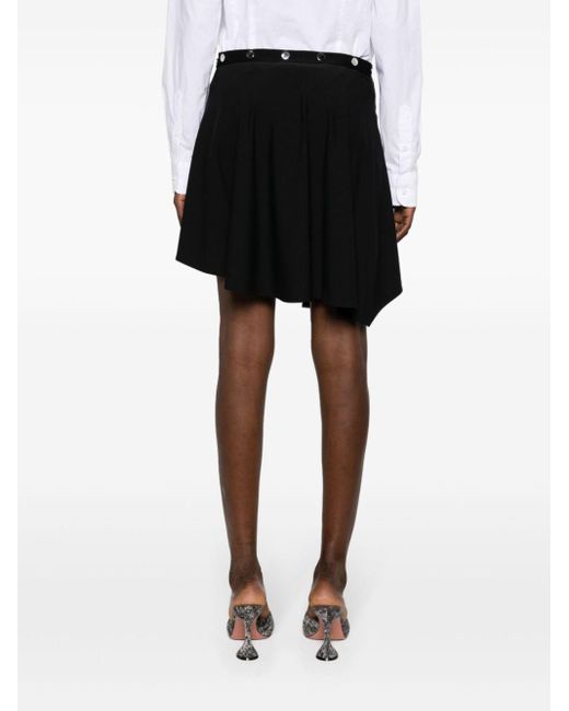 Minifalda asimétrica con cierres de presión The Attico de color Black