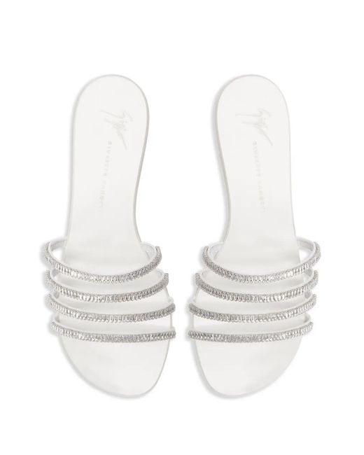 Giuseppe Zanotti White Iride Crystal-Embellished Sandals