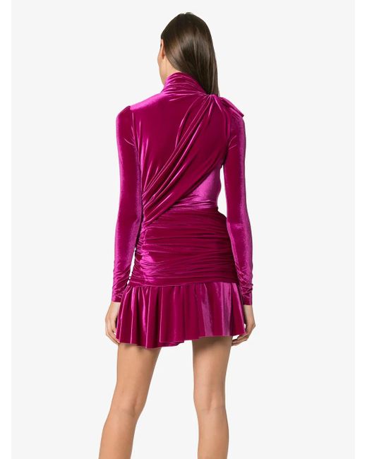 Balenciaga Purple Minikleid in Wickeloptik