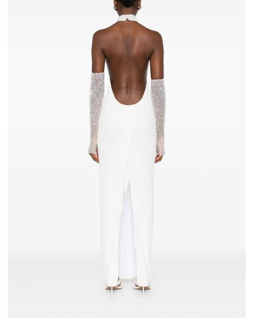 Vestiaire d'un Oiseau Libre Jurk Met Halternek in het White