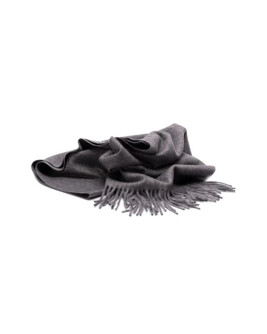 Saint Laurent Gray Logo-Embroidered Scarf for men
