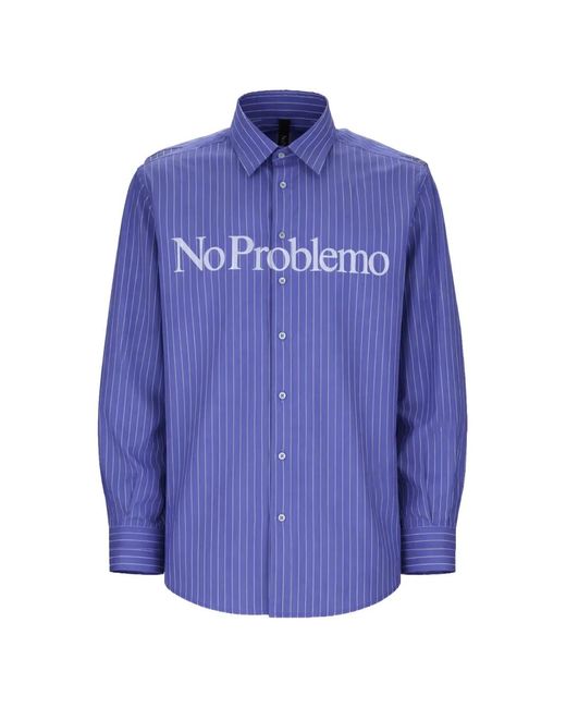No Problemo Blue Chemise À Rayures for men