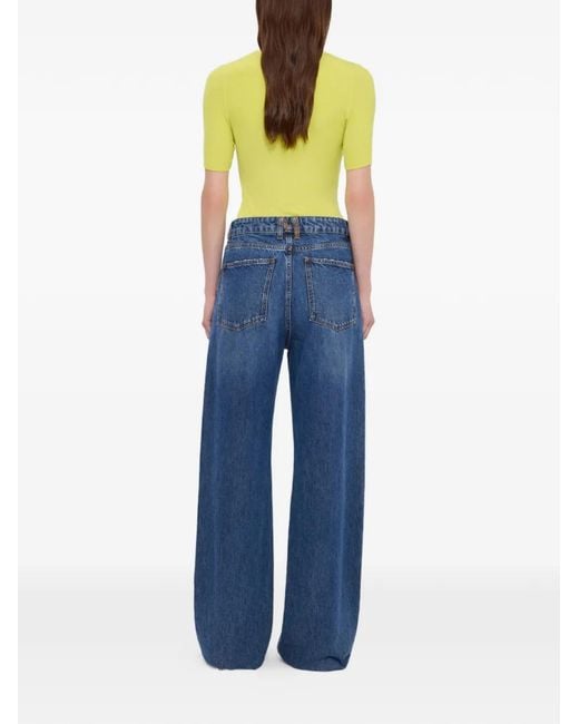 MSGM Blue Jean Ample À Boutonnière