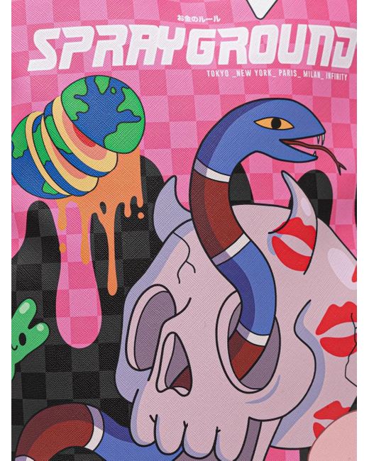 Sprayground Pink Graphic-Print Backpack