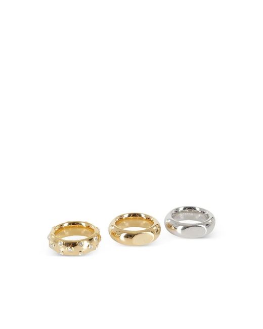 Rabanne White Polished-Finish Rings (Set Of Three)