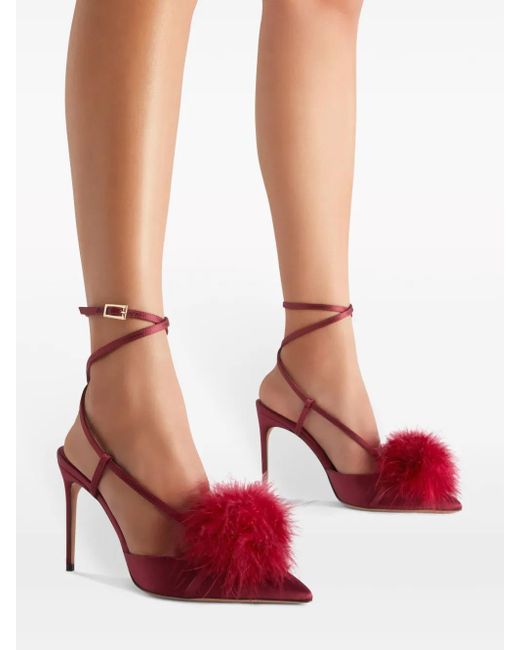 Malone Souliers Red 90mm Rafaella Slingback Pumps