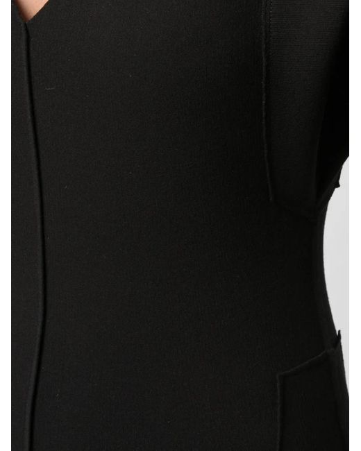 Rick Owens Black Longline V-Neck Top
