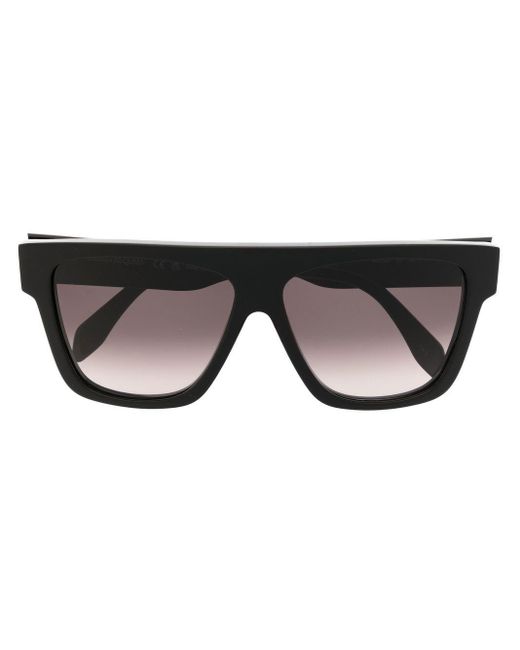 Alexander McQueen Logo-print D-frame Sunglasses in Black for Men | Lyst UK