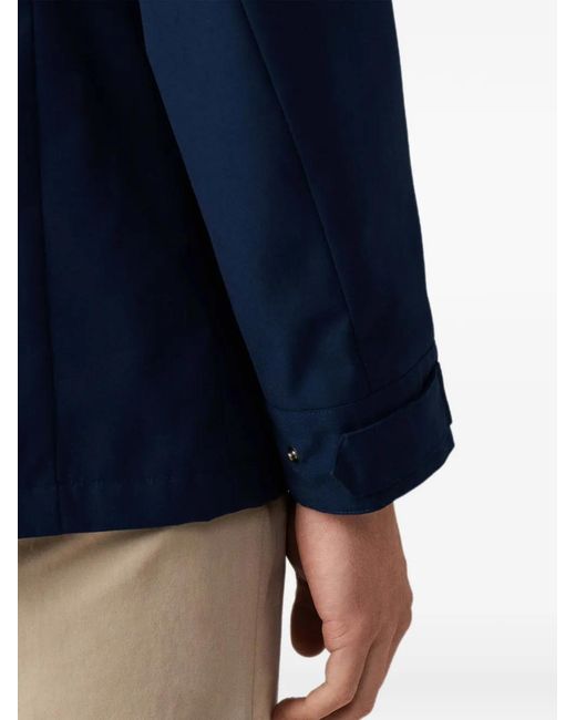 Hackett Blue Manteau À Col En Velours Côtelé Et Poche Plaquée for men