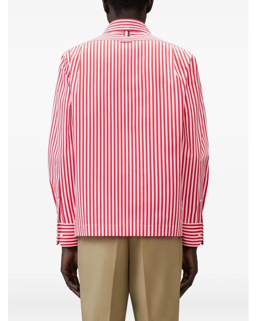 Thom Browne Pink Lobster Striped Shirt for men