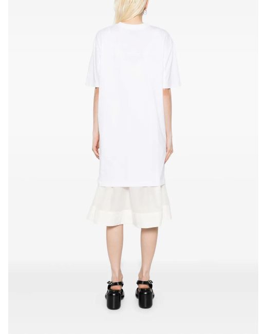 3.1 Phillip Lim White Crew Neck Short-Sleevees Dress