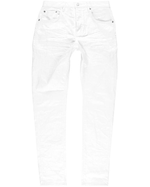 Purple Brand White Monogram-jacquard Slim-cut Jeans for men