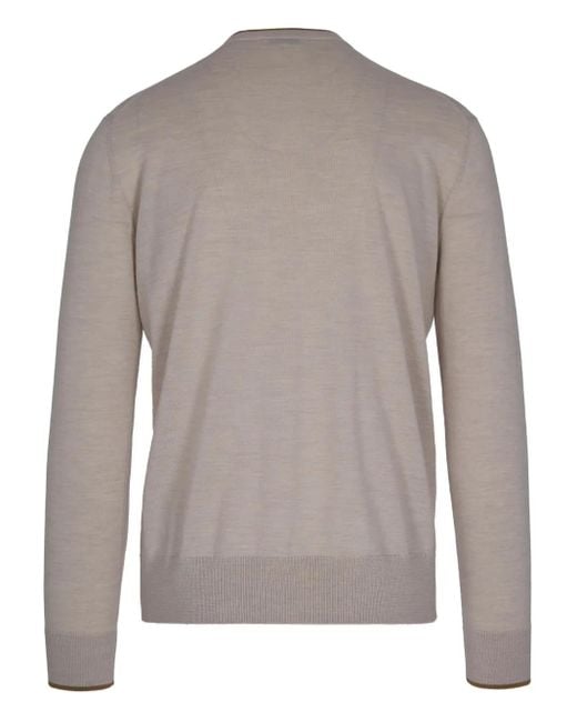 Paolo Pecora Gray Fine-Knit Wool Jumper for men
