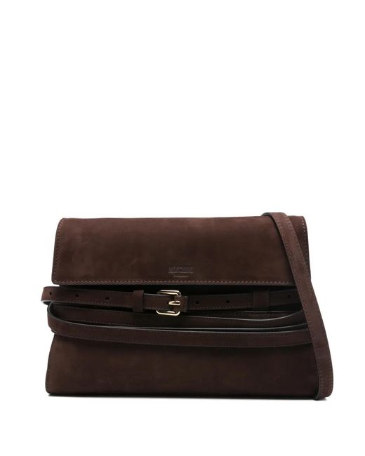 Moschino Black Buckle-Detail Cross Body Bag