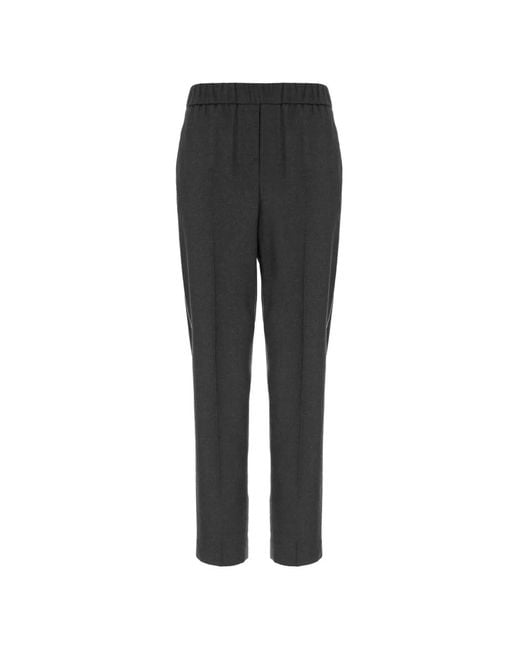 Peserico Black Bead-Embellished Elasticated-Waistband Trousers