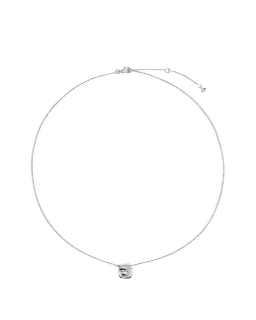 Monica Vinader White Square-Pendant Necklace