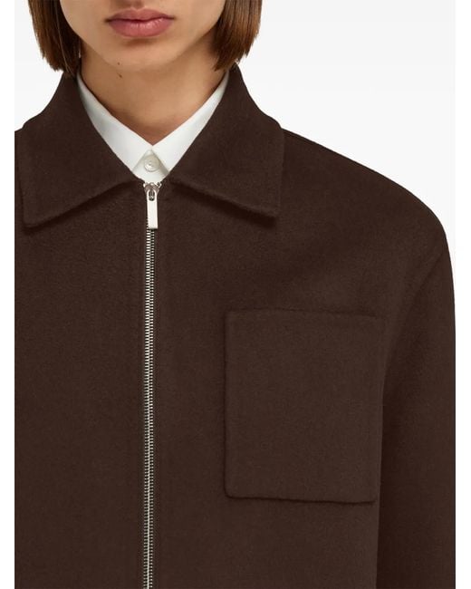Ferragamo Brown Patch-Pocket Zip Jacket for men