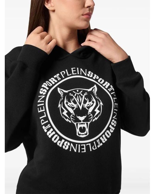 Philipp Plein Black Logo-Print Hoodie