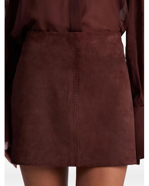 Alice + Olivia Brown Minijupe Riley En Daim