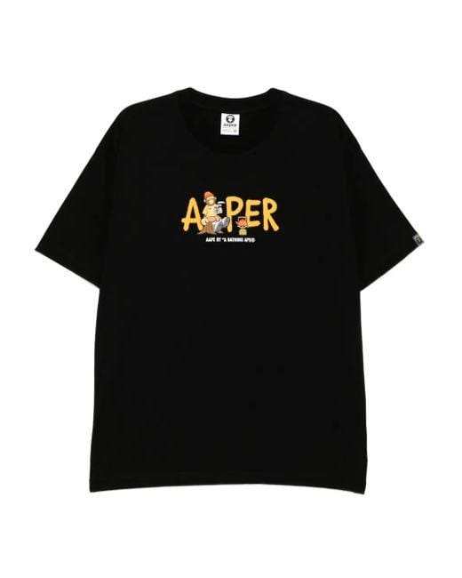 Aape By A Bathing Ape Black Aaper T-Shirt for men