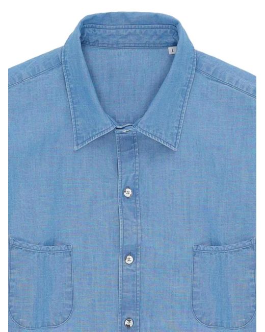 Fortela Blue Liam Chest-Pocket Shirt for men
