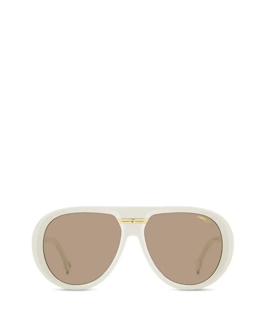 Carrera White Pilot-Frame Sunglasses