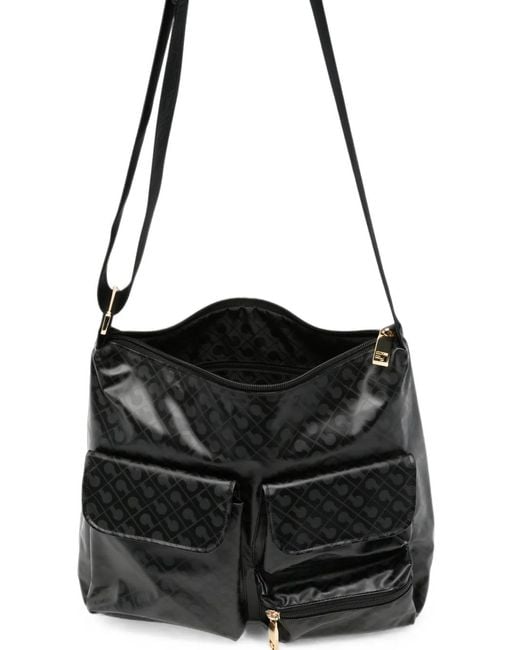 Gherardini Black Logo-Monogram Shoulder Bag