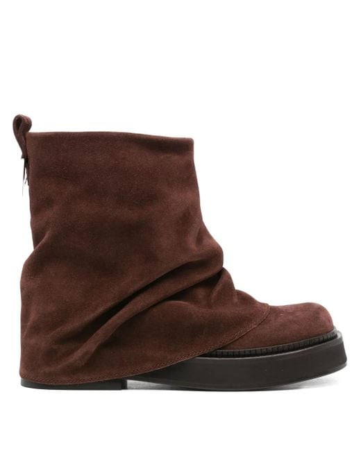 The Attico Brown Slouchy Suede Boots