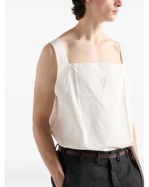 Prada White Cotton Top for men