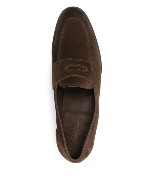John Lobb Brown Suede Loafers for men