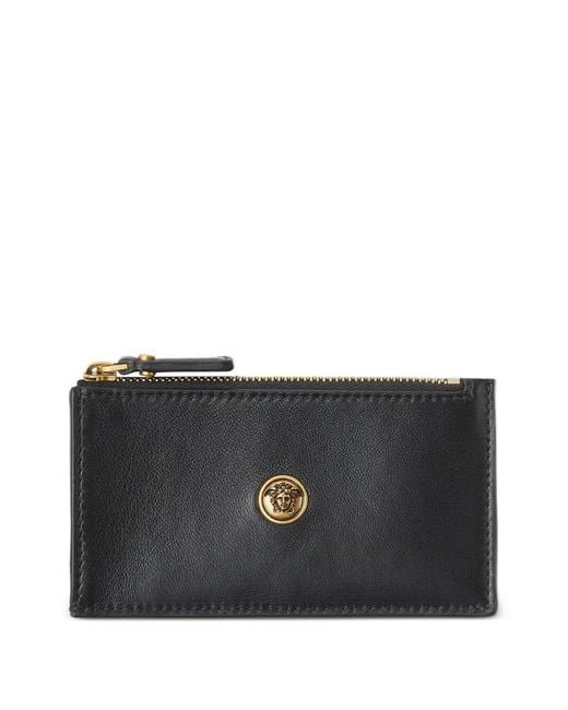 Versace Black Porte-Cartes Emblème À Fermeture Zippée
