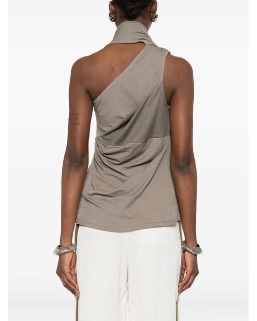 Entire studios Gray Draped One-Shoulder Top