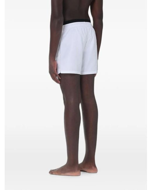 EA7 White Drawstring Swim Shorts for men