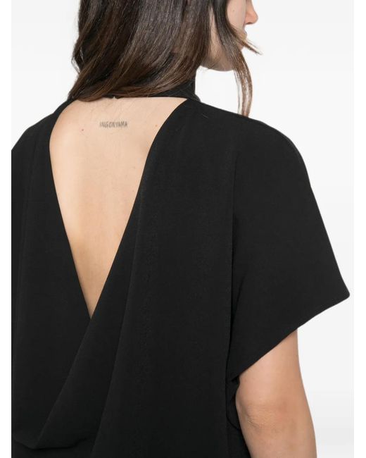 ELEH Black Open-Back High-Neck Top