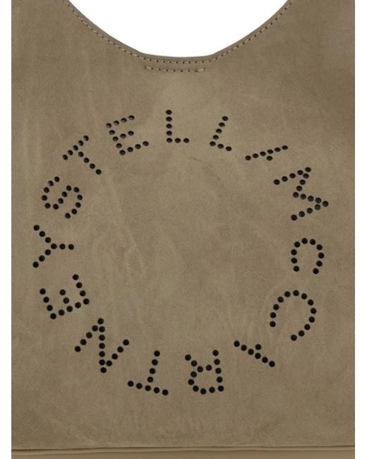 Stella McCartney Gray Logo Suede Tote Bag