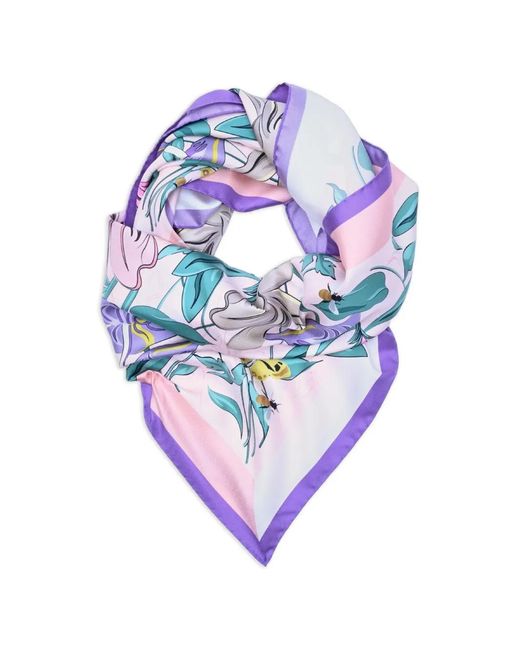 Lancel Blue Printed Square Scarf