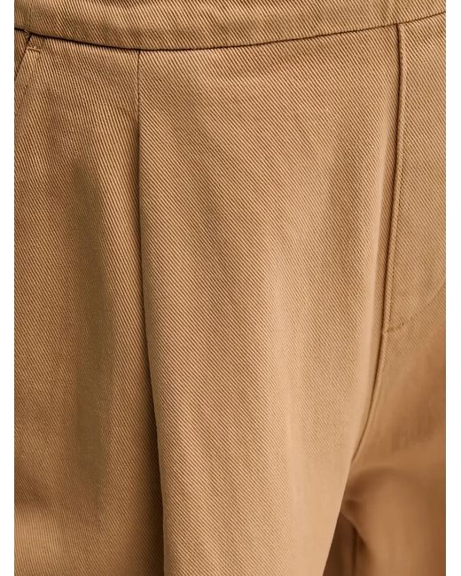 Benetton Natural Pleated Wide-Leg Trousers