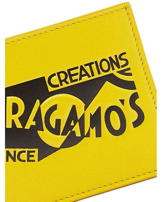 Porte-cartes en cuir à logo imprimé Ferragamo pour homme en coloris Yellow
