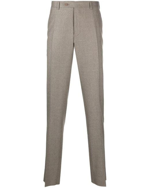 Canali Gray Slim-Cut Wool Chinos for men