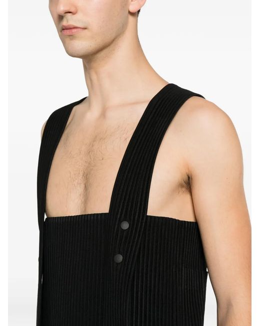 Homme Plissé Issey Miyake Black Painter's Gear Sleeveless Top for men