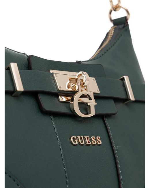 Guess Green Logo-Plaque Shoulder Bag