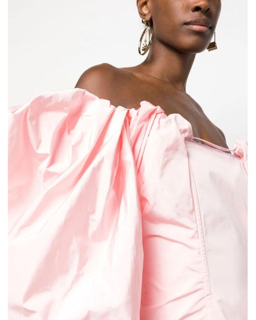 Jacquemus Pink Chic Taffeta Mini Dress For